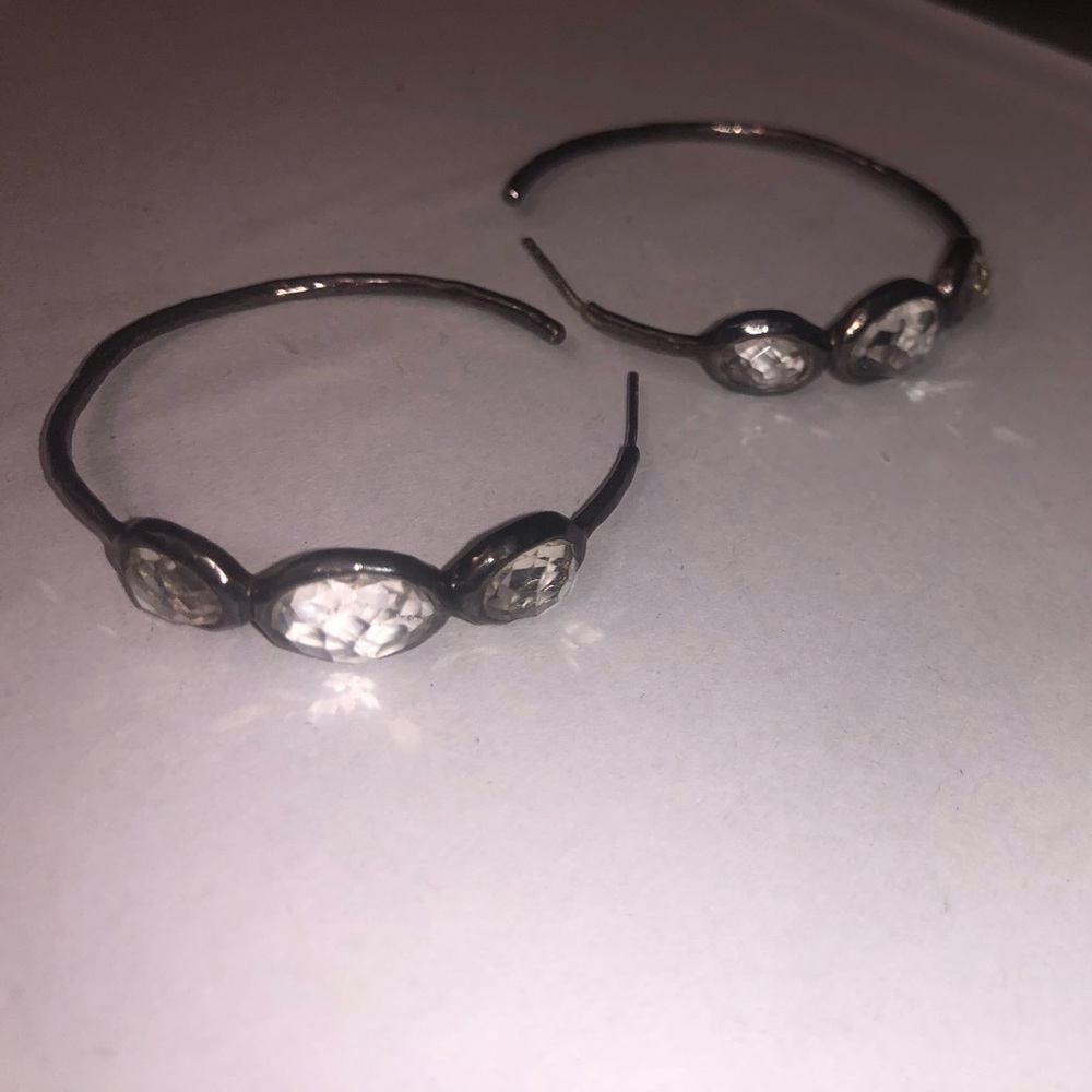 Ippolita sterling silver and crystal quartz hoops